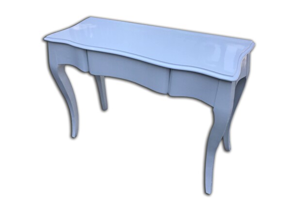 Bengi Ticaret Dresuar 13839 Masa Çift Bombe Model Kayın Klasik Aslan Ayak Parlak Beyaz El Yapım