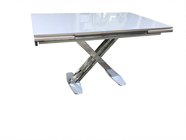 Bengi Ticaret Masa 13661 X Ayak Model Metal Nikelaj Kelebek Yan Açılır Üstü Cam Kaplam El Yapım