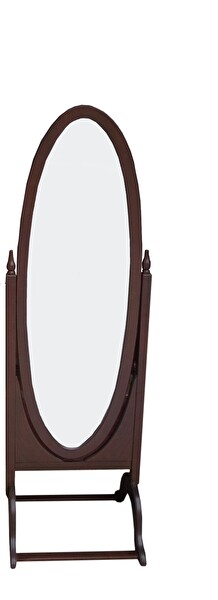 Bengi Ankara Mobilya Ayna 17970 Oval Model Ahşap Kayın Ve Mdf Parlak Ceviz Lake Flotal Ayna El Yapım