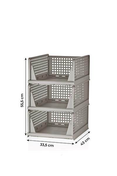 Mithra Life MIT1260 6'lı Kayar Raf Organizer Bej Dolap İçi Kıyafet Aksesuar Düzenleyici