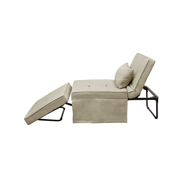 Adore Mobilya Cube Katlanır Yataklı Puf - Vizon 96x189x42.5 - 96x168x92.5 CM