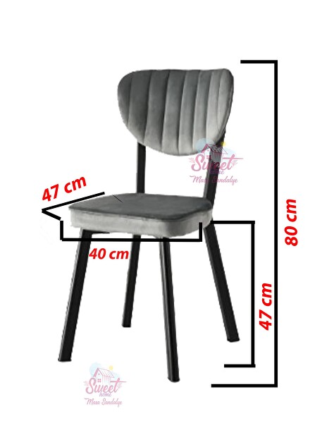 Sweet Home Sabit Masa Firkete Ayak 70x20 CM Marmo 4 Adet Esinti Sandalye
