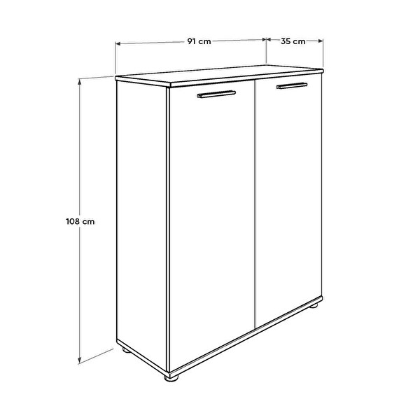 Adore Mobilya Trendline Çok Amaçlı İki Kapaklı 5 Raflı Dolap Florida Meşe 91x108x35 CM