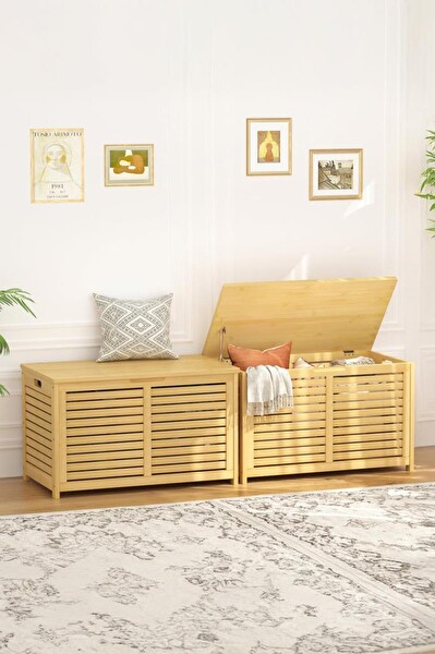 DigitHome DB-0032 Bambu Oyun Odası Düzenleyici Oyuncak Dolabı