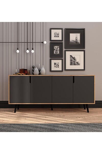 VM Vertex Mobilya Latina Modern Konsol 180 CM Safir Meşe - Antrasit