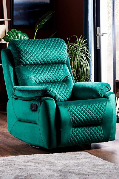 Niron Emerald TV Baba Koltuğu - Sallanan Dönen ve Yatan Koltuk Zümrüt Yeşili