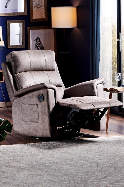 Niron Joyful TV Baba Koltuğu - Sallanan Dönen Yatan Koltuk Gri