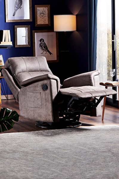 Niron Joyful TV Baba Koltuğu - Sallanan Dönen Yatan Koltuk Gri