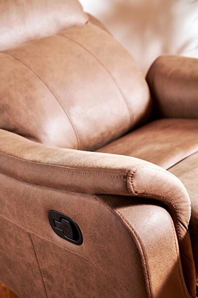 Niron Boston TV - Baba Koltuğu - Sallanan Dönen ve Yatan Koltuk - Berjer Açık Kahverengi