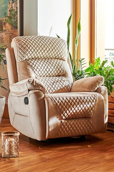 Niron Cappuccino TV Baba Koltuğu - Sallanan Dönen ve Yatan Koltuk Krem