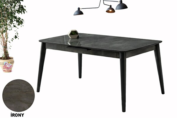 Sweet Home 60x100 Ortadan Açılır MDF Mutfak Salon Yemek Odası Masası Gri