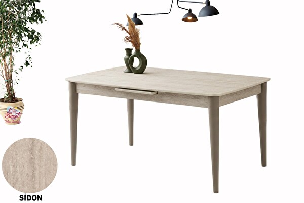 Sweet Home 70x120 Ortadan Açılır MDF Mutfak Salon Yemek Odası Masası Marmo