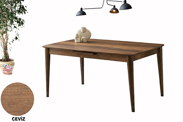 Sweet Home 70x120 Ortadan Açılır MDF Mutfak Salon Yemek Odası Masası Marmo