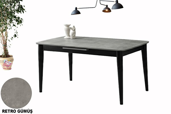 Sweet Home 80x130 Ortadan Açılır MDF Mutfak Salon Yemek Odası Masası Marmo