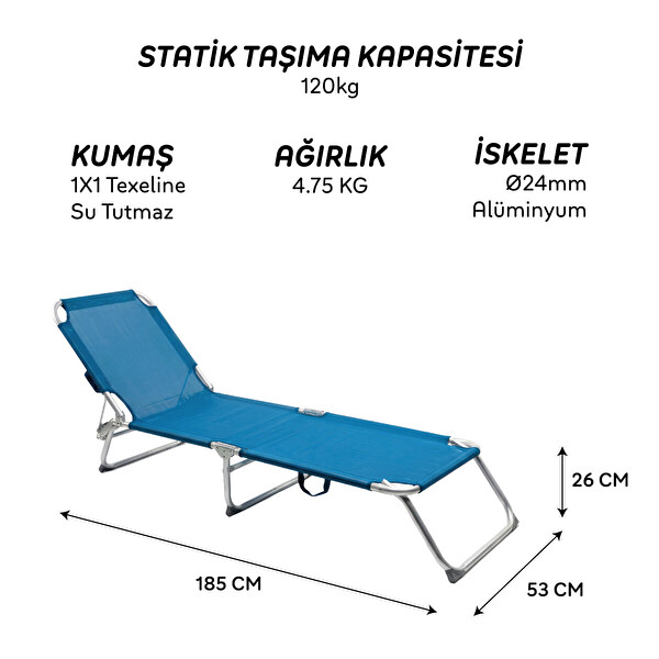 Freecamp Neon Katlanır Şezlong Mavi