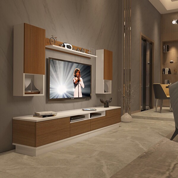 Decoraktiv Trendstyle 5220das SLM TV Sehpa Ünitesi - Beyaz Ceviz