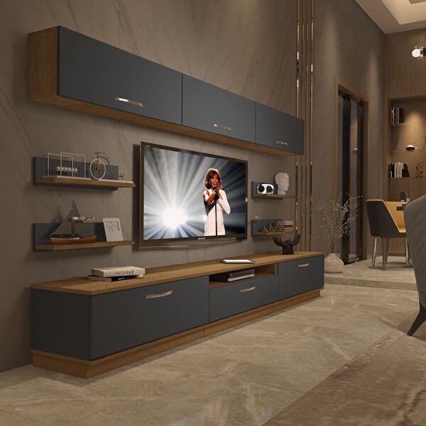 Decoraktiv Trendstyle 8y MDF TV Sehpa Ünitesi - Pera Antrasit
