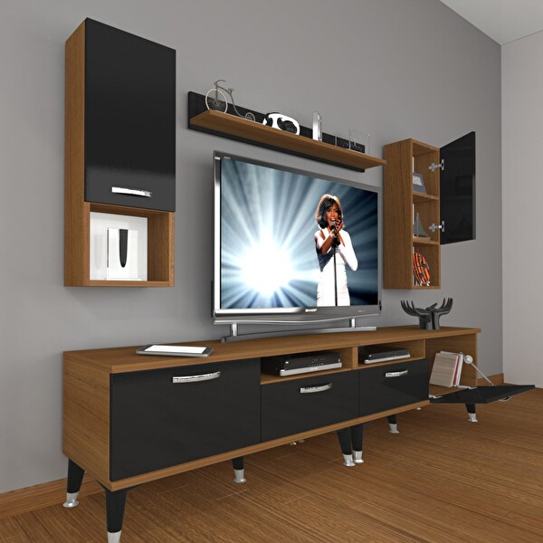 Decoraktiv Eko 5220da SLM Silver TV Sehpa Ünitesi - Ceviz Siyah