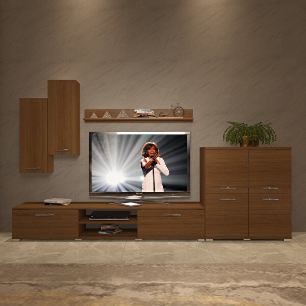 Decoraktiv Eko 6 MDF Dvd TV Sehpa Ünitesi - Naturel Ceviz