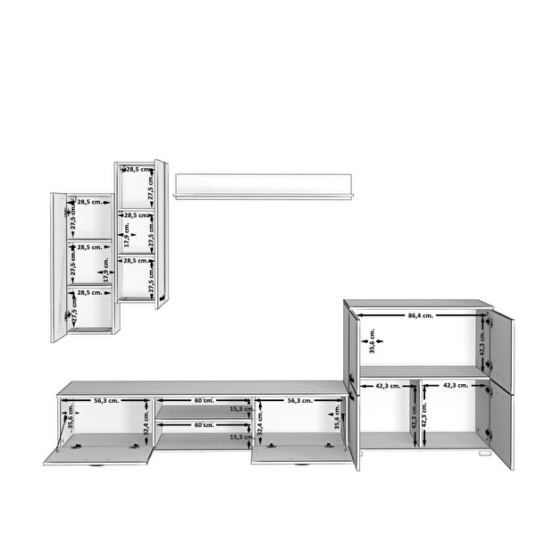 Decoraktiv Eko 6 MDF Dvd TV Sehpa Ünitesi - Naturel Ceviz