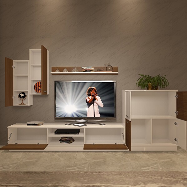 Decoraktiv Eko 6b MDF Dvd TV Sehpa Ünitesi - Beyaz Ceviz