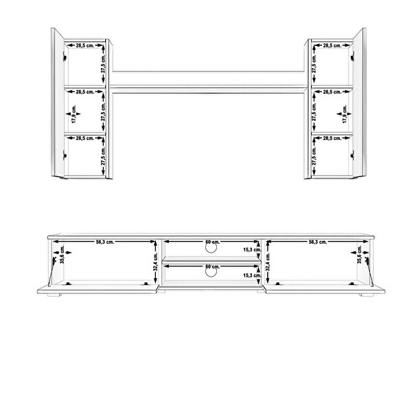 Decoraktiv Eko 7 MDF Dvd TV Sehpa Ünitesi - Ceviz Siyah