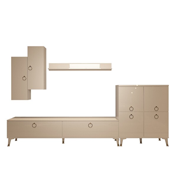 Decoraktiv Eko 6 MDF STD Gold TV Sehpa Ünitesi - Parlak Beyaz