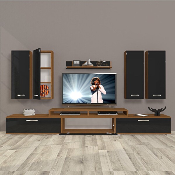 Decoraktiv Ekoflex 8d SLM TV Sehpa Ünitesi - Ceviz Siyah