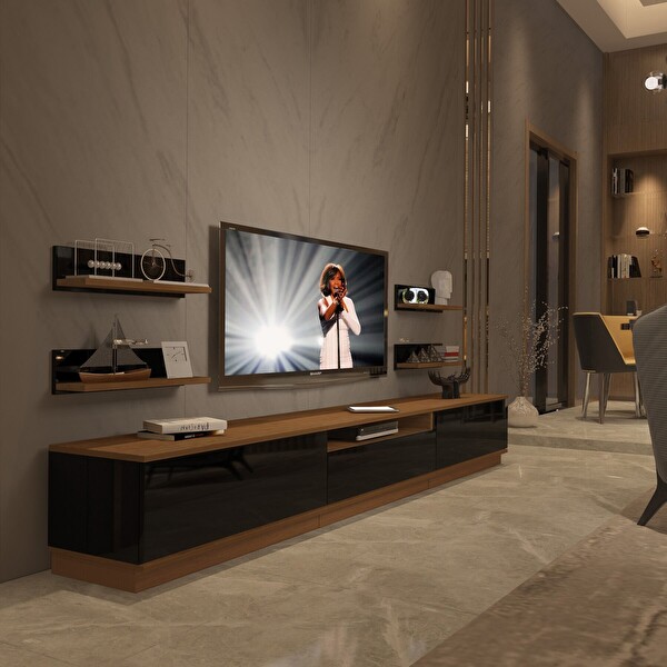 Decoraktiv Trendstyle 270rs MDF TV Sehpa Ünitesi - Ceviz Siyah
