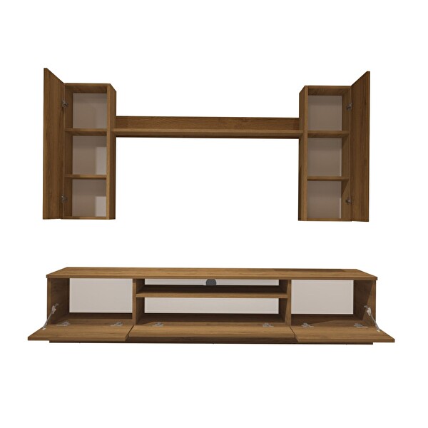 Decoraktiv Trio 5d MDF TV Sehpa Ünitesi - Naturel Pera