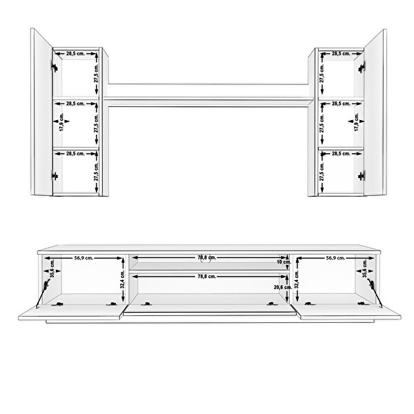 Decoraktiv Trio 5d MDF TV Sehpa Ünitesi - Naturel Pera