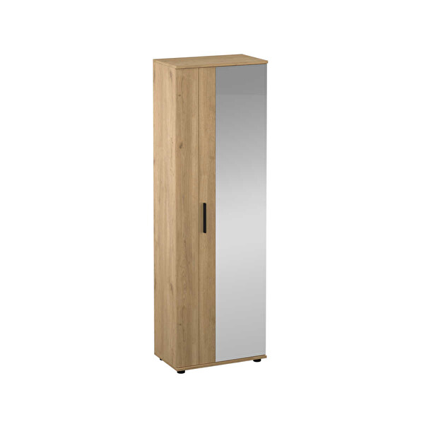 Adore Mobilya Porto 10 Bölmeli 2 Kapılı Aynalı Ayakkabılık - Florida Meşe 60x187x36 CM