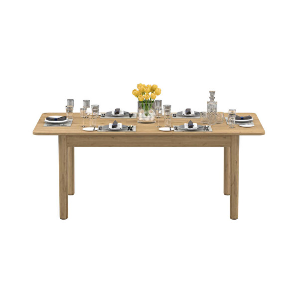 Adore Mobilya Bohem Açılır Yemek Masası Florida Meşe 160-200x78x90 CM