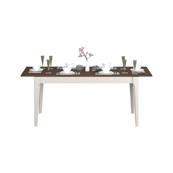Adore Mobilya Milano Açılır Yemek Masası - Vizon Zebra 160-200x78x90 CM