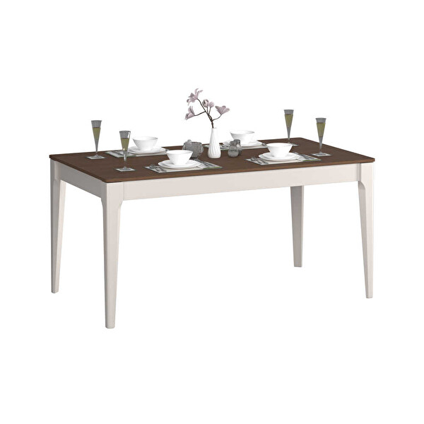 Adore Mobilya Milano Açılır Yemek Masası - Vizon Zebra 160-200x78x90 CM