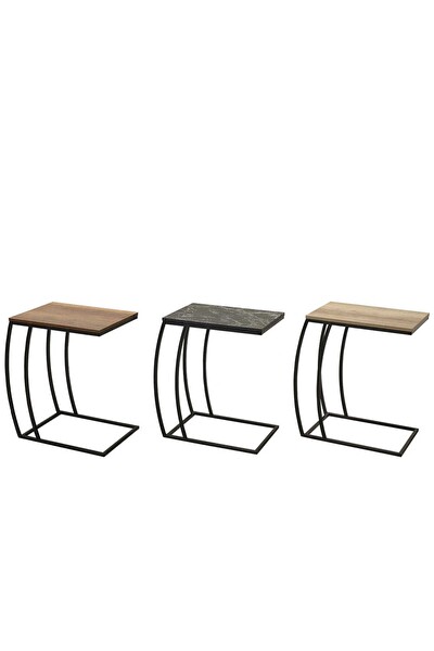 Adore Mobilya Profile C Sehpa Koyu Oslo Ceviz 50x62x35 CM Gxyxd