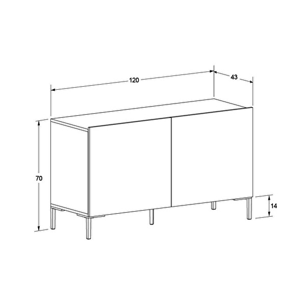 Adore Mobilya Roma 2 Kapaklı Modüler 120x70x43 CM TV Ünitesi Açık Ceviz Tori gxyxd