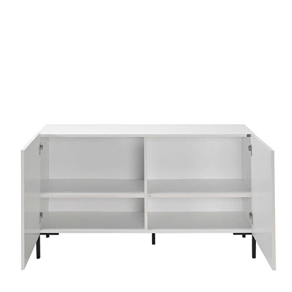 Adore Mobilya Roma 2 Kapaklı Modüler Mat Lake Beyaz 120x70x43 CM TV Ünitesi Gxyxd