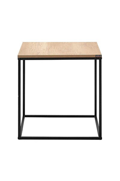 Adore Mobilya Profile Açık Ceviz Tori 50x52x50 CM Köşe Sehpası Gxyxd