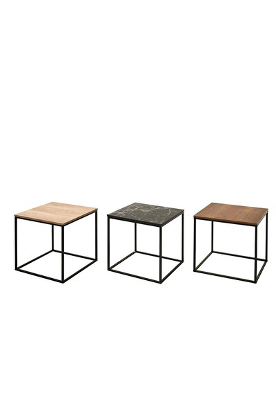Adore Mobilya Profile Açık Ceviz Tori 50x52x50 CM Köşe Sehpası Gxyxd