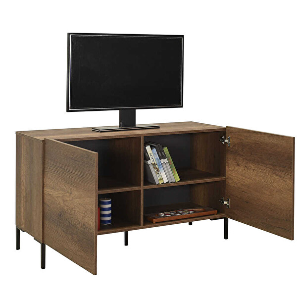 Adore Mobilya Roma 2 Kapaklı Modüler TVÜnitesi - Koyu Ceviz Oslo Ceviz 120x70x43 CM