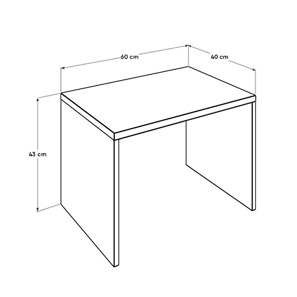Adore Mobilya Rio Dikdörtgen Antrasit/Kontra 60x43x40 CM Sehpa GxYxD