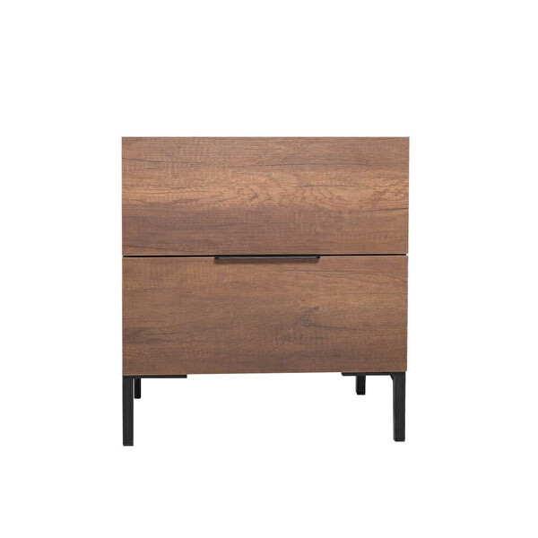 Adore Mobilya Oryana 2 Çekmeceli 55x59x44 CM Koyu Ceviz Komodin