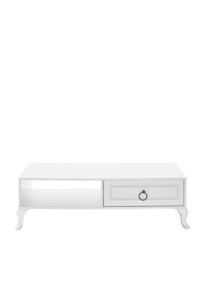 Adore Mobilya Country Orta Sehpa Mat Lake Beyaz 103x42x60 CM GXYXD