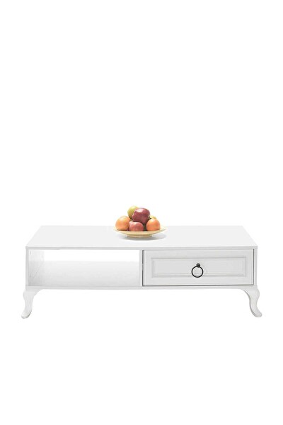 Adore Mobilya Country Orta Sehpa Mat Lake Beyaz 103x42x60 CM GXYXD