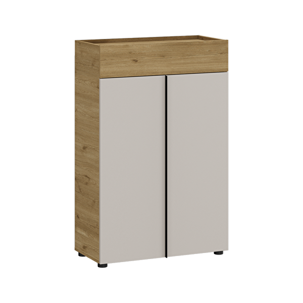 Adore Mobilya Porto 2 Kapaklı Tek Çekmeceli Florida Meşe-Vizon 72x111x34 CM Vestiyer