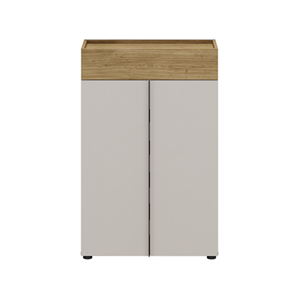 Adore Mobilya Porto 2 Kapaklı Tek Çekmeceli Florida Meşe-Vizon 72x111x34 CM Vestiyer
