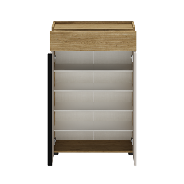 Adore Mobilya Porto 2 Kapaklı Tek Çekmeceli Florida Meşe-Vizon 72x111x34 CM Vestiyer