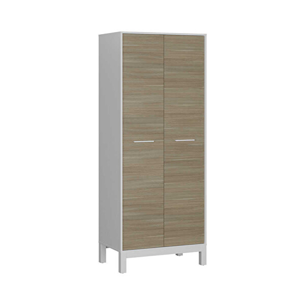 Adore Mobilya London 2 Kapaklı Gardırop - Meşe Beyaz 81x202x51 CM