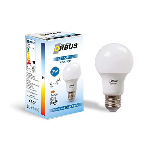 Orbus E27 9W 840LM Beyaz LED Ampul